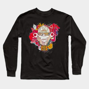 Hip Hop music monkey Long Sleeve T-Shirt